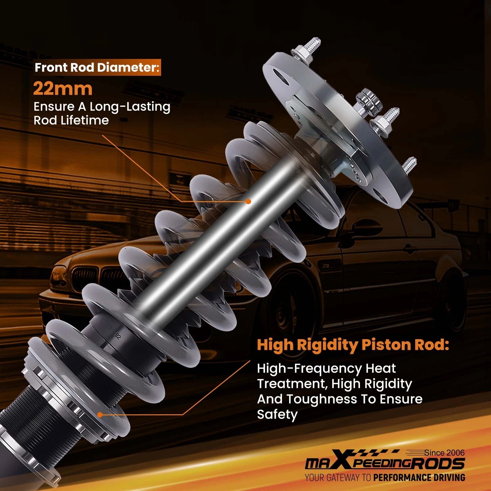 2X Adjustable Coilovers for Ford Mustang (2005-2014) Lowering Kit