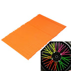 72pcs Spoke Skins Covers for Motocross Dirt Bike Wheel Rim Guard Orange