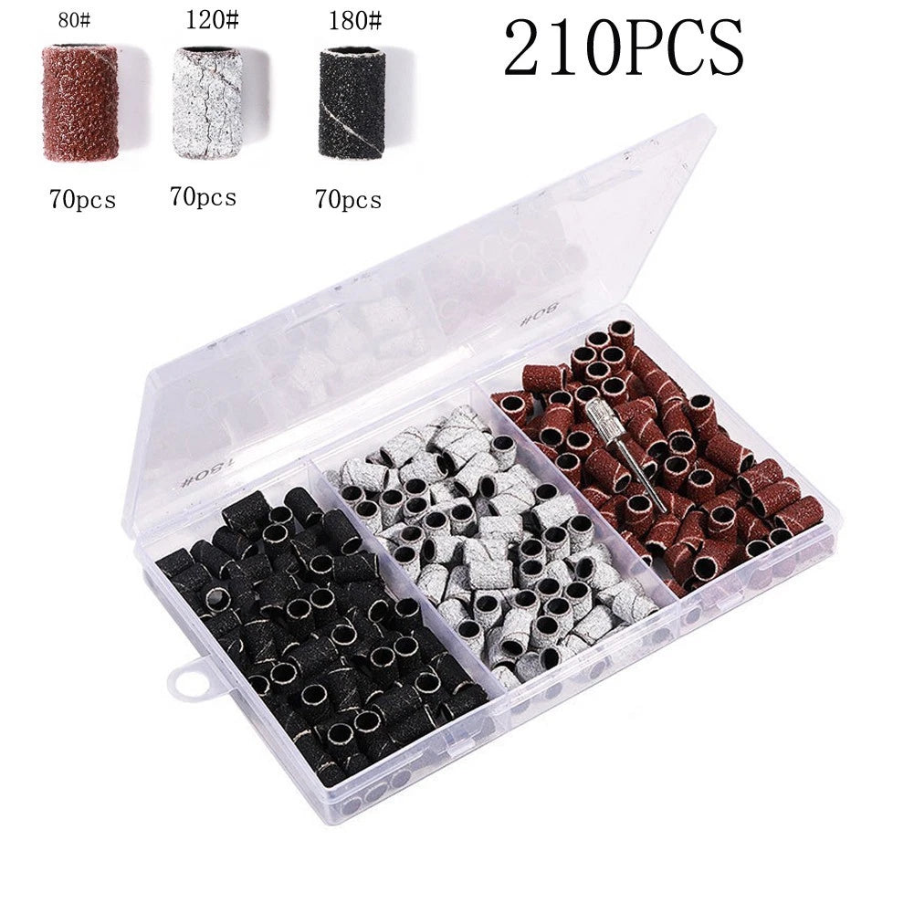 Pack of 75 Nail Sanding Ring Bands for Salon and Home Use