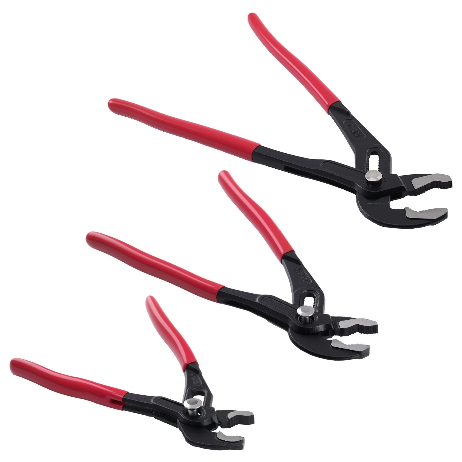 Set of 3 Self-Locking Water Pump Pliers - 7" 10" 12" Carbon Steel