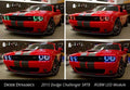 LED Halo Headlight Pair with Multi Color Bluetooth Control for Dodge Challenger (2015–2020)
