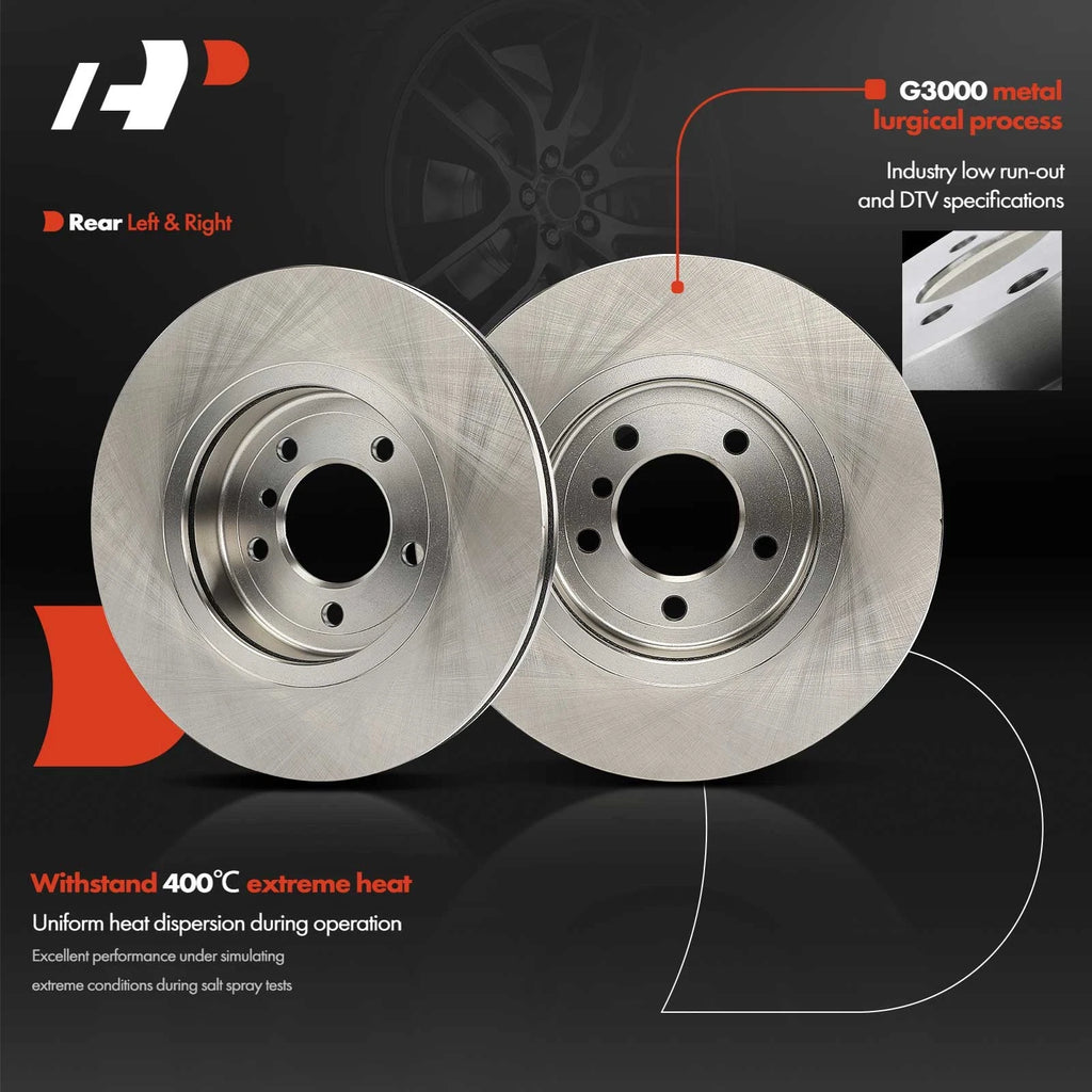 2Pcs Front Disc Brake Rotors for BMW 330Ci 330xi 330i (2001–2006)