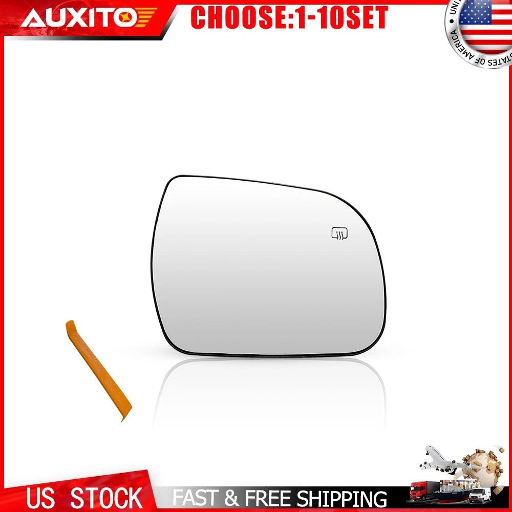 Heated Right Side Mirror Glass for Toyota Sienna (2011–2019) w/ Backing Plate