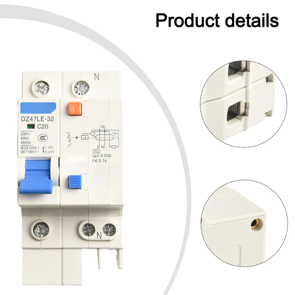 Terminal Power Distribution DZ47LE 32 1P+N 230V for Circuit Breaker (N/A)