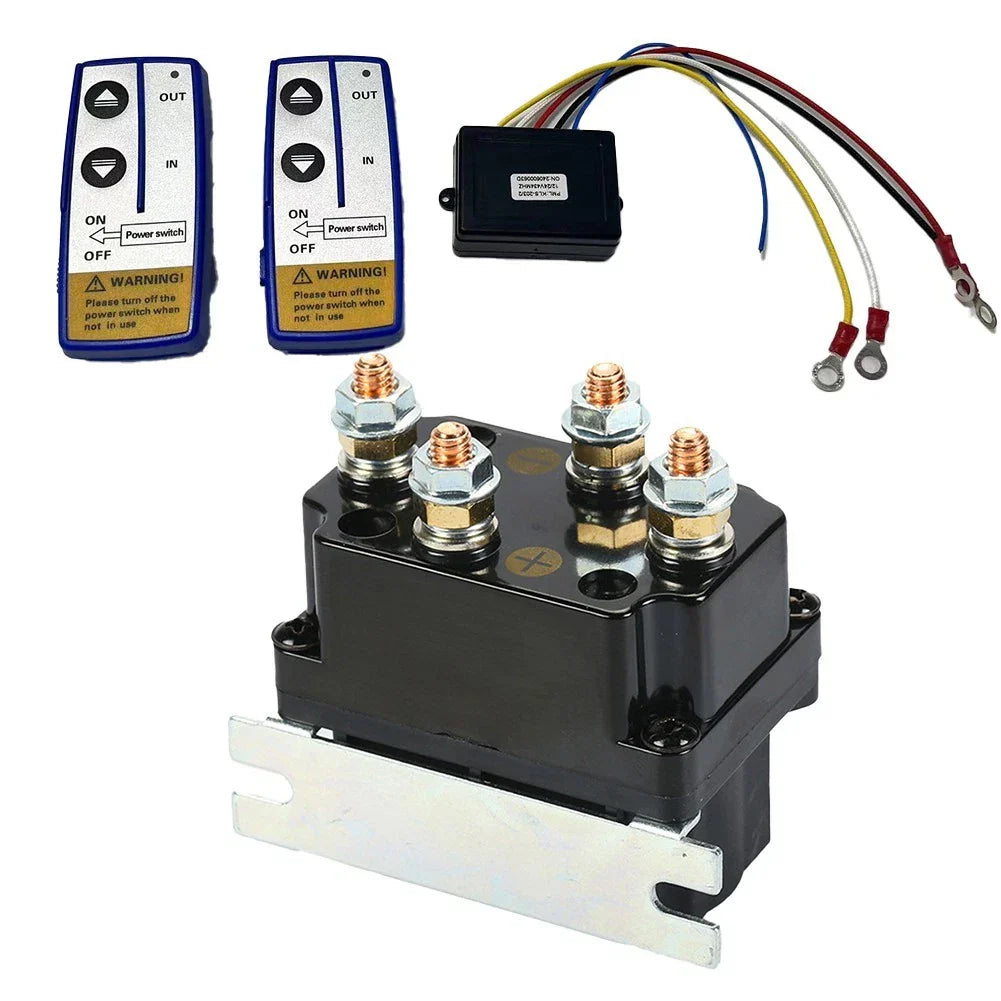 Remote Control Winch Relay Kit 12V 250A for Utility Vehicles and Lawn Mowers