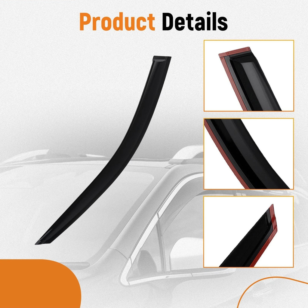 Set of 4 Rain Guard Window Visors for Infiniti Q50 (2014–2024) Acrylic 2.5mm Black