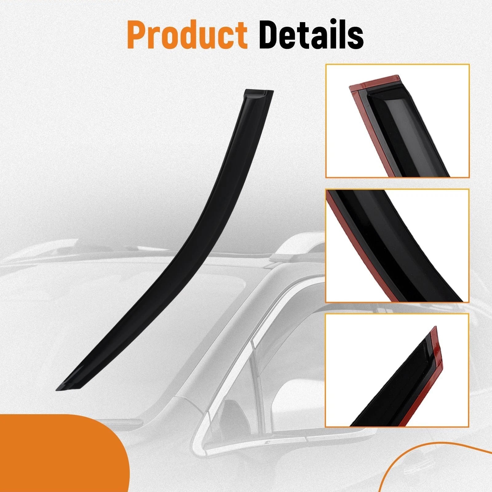 Set of 4 Rain Guard Window Visors for Infiniti Q50 (2014–2024) Acrylic 2.5mm Black
