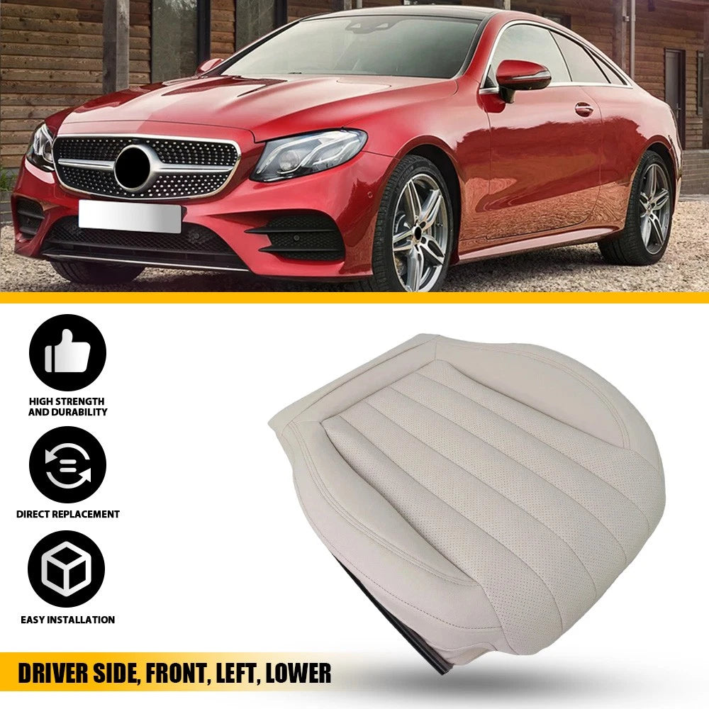 Driver Bottom Seat Cover for Mercedes Benz E300 E350 E400 E450 (2017–2020) TAN EXV