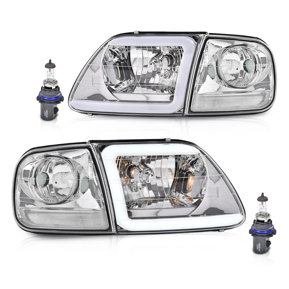 Chrome LED DRL Headlights for Ford F150/Expedition (1997–2003)