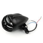 5.5" Black Bullet Headlight Lamp for Bobber Chopper (Metric)