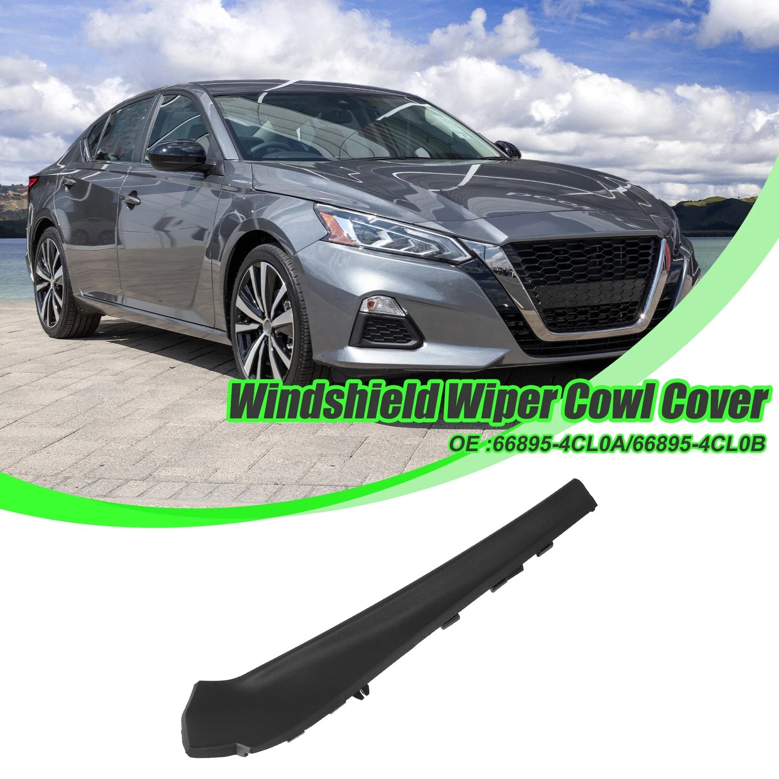 Front Left Cowl Extension Trim Cover for Nissan Rogue (2014–2020) No. 66895-4CL0A