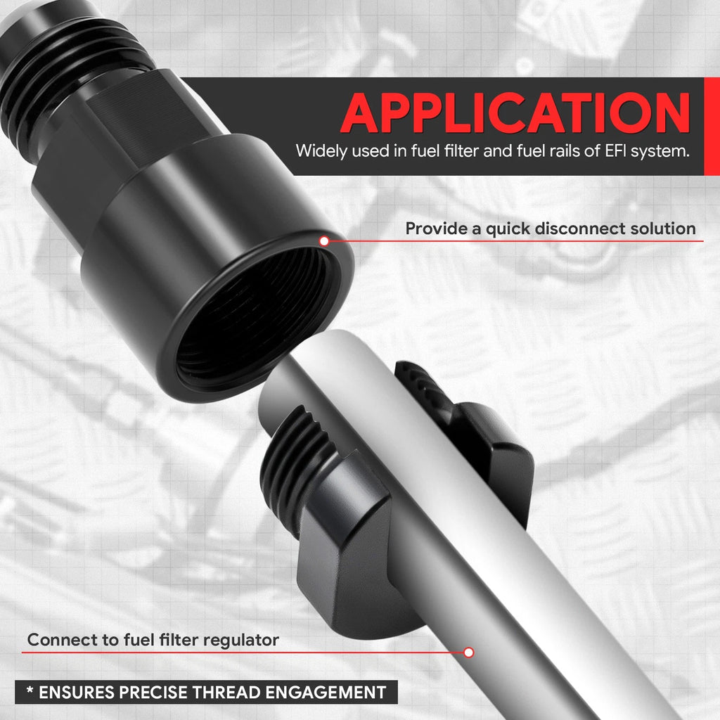 6AN Feed EFI Adapter Fitting for Fuel Line to 3/8" Rail (1500PSI)