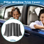 Door Pillar Window Trim for Mitsubishi Outlander (2014–2023) Carbon Fiber