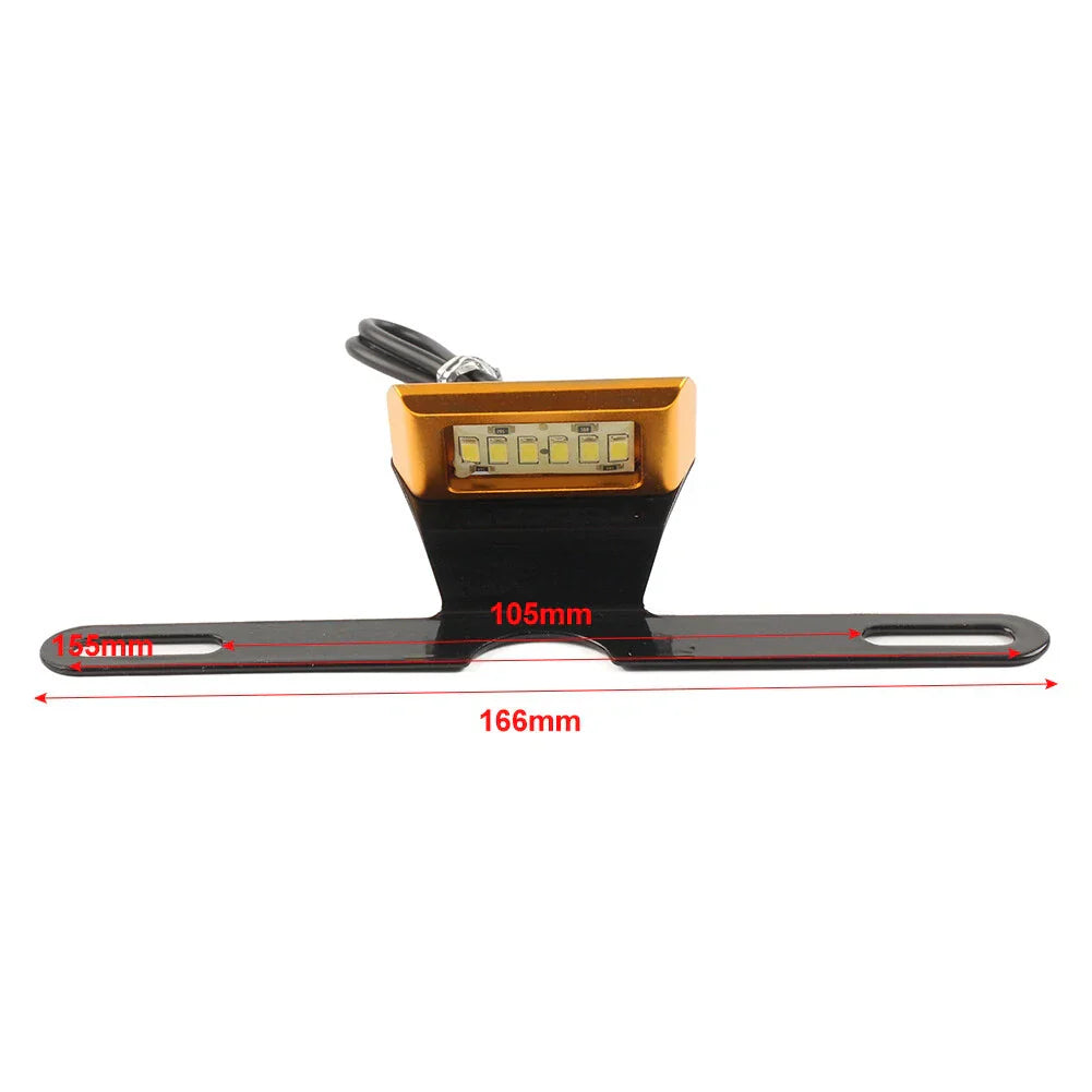 LED Brake Tail Light License Plate Mount Holder Bracket for Motorcycle Black