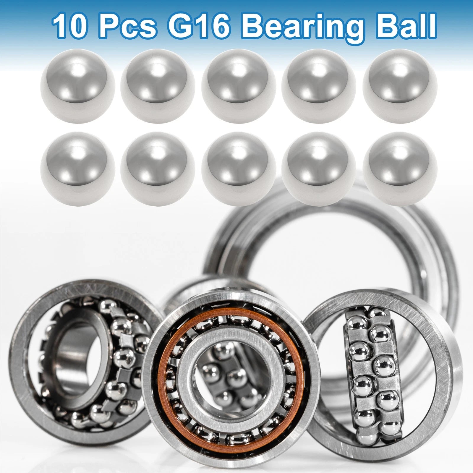 Set of 10 Precision 21.4mm Steel Ball Bearings G16