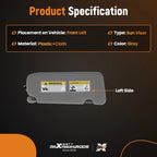 Driver Sun Visor with Light for Honda CR-V (2017–2022) 83280-TLA-A62 Gray