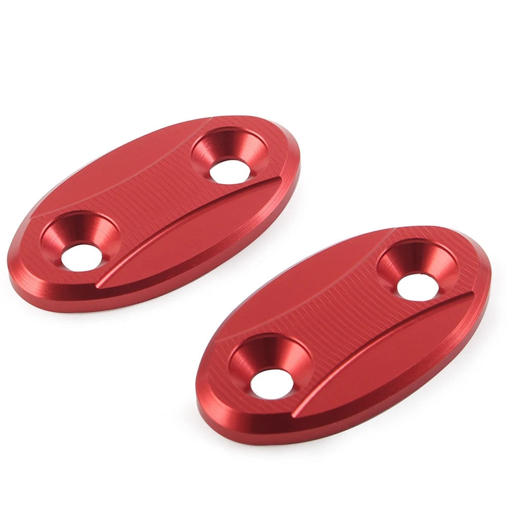 Set of 2 Rearview Mirror Block Off Base Plates for BMW S1000RR (2009–2018) Red