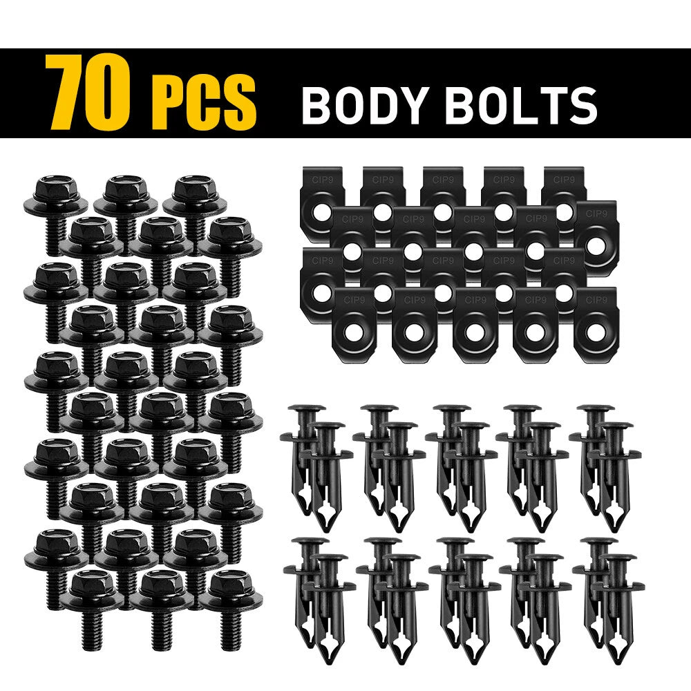 Body Bolts U-nut & Clips for Universal Engine Under Cover Splash Shield