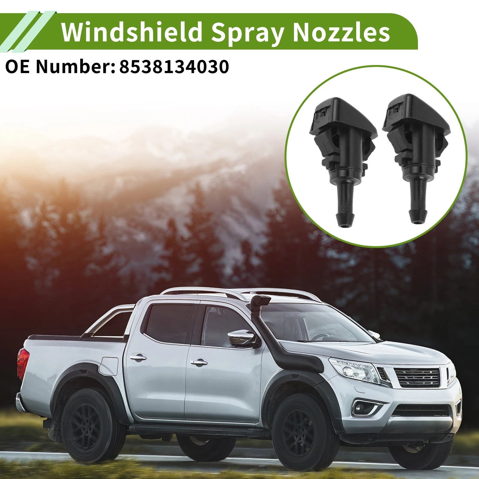 Set of 1 Windshield Washer Nozzle with Hose Connector for Toyota  No. 8538134030