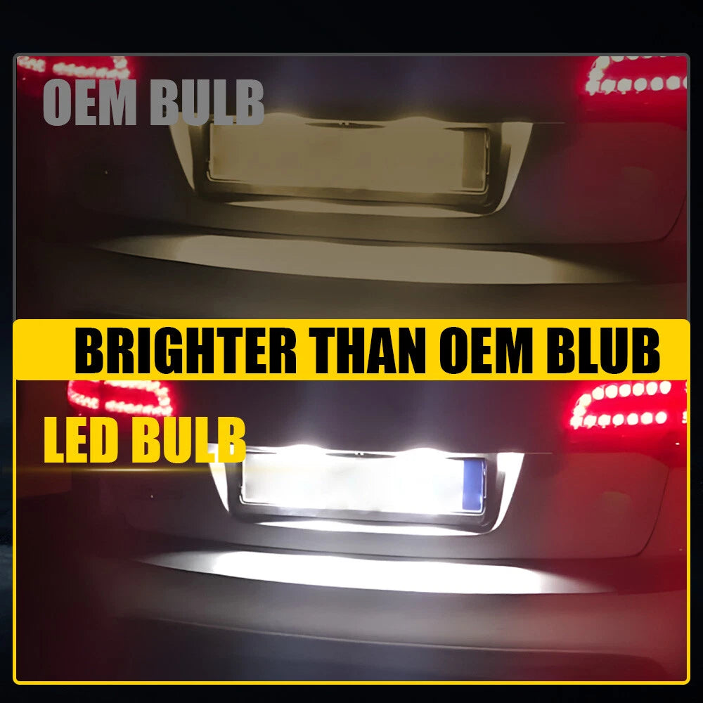 2X Rear LED License Plate Light Lamps for Mercedes Benz C-Class (2007–2011)