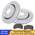 Front Drilled Brake Rotors & Ceramic Pads Kit for 2010–2020 Ford F-150