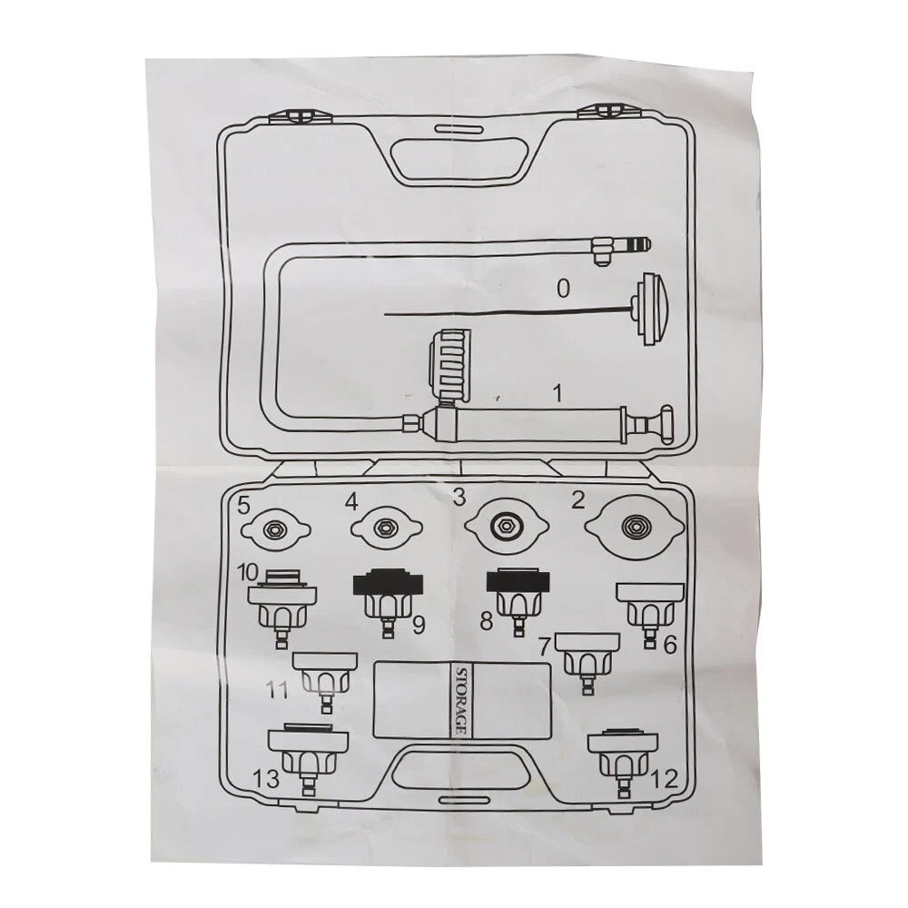 14Pcs Coolant System Test Tool Kit for Automotive Diagnostics