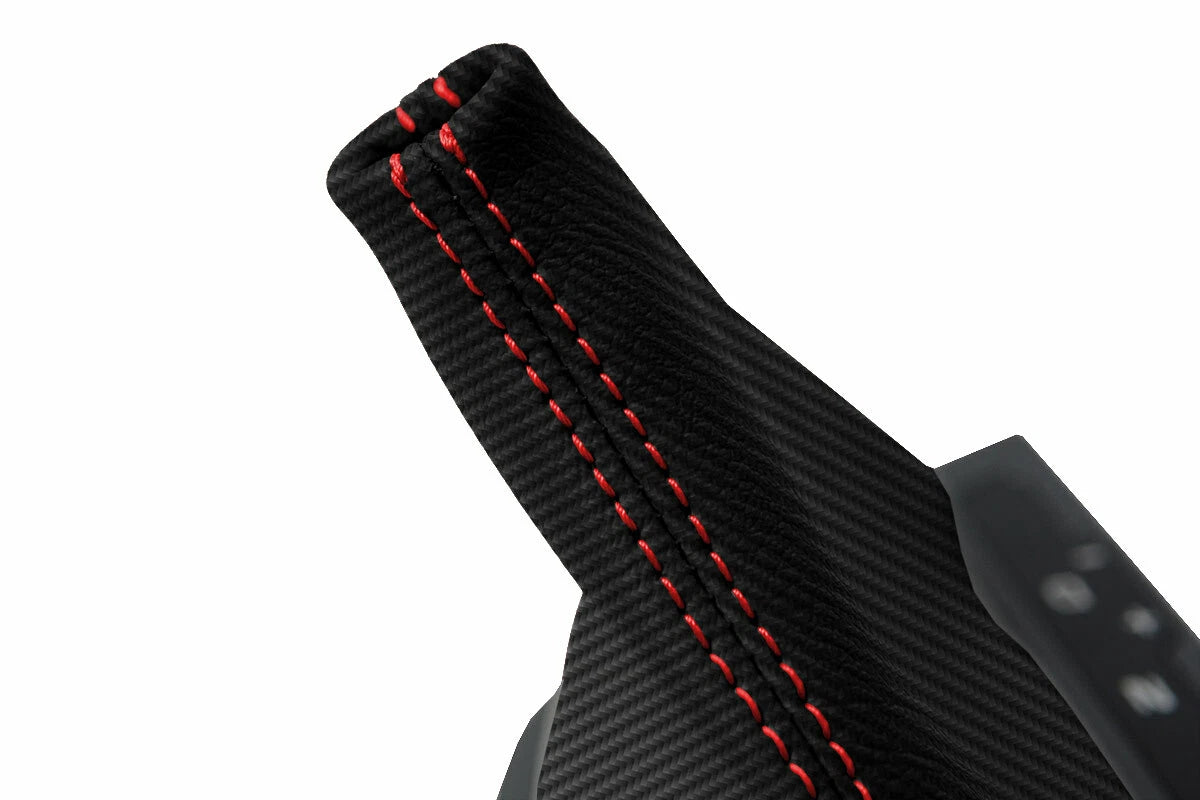 Automatic Shift Boot Cover for Kia Optima (2011–2015) Carbon Fiber Red Stitch