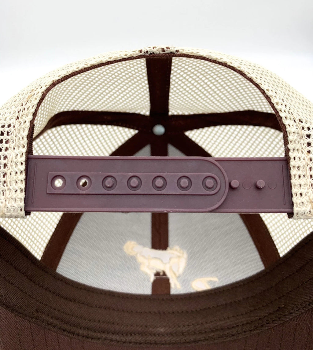 Ford Bronco Trucker Hat Brown Tan Stitching Licensed Mesh Back (2021–2026)