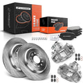 Set of 2 Rear Brake Rotors & Pads for Ford Flex (2009)