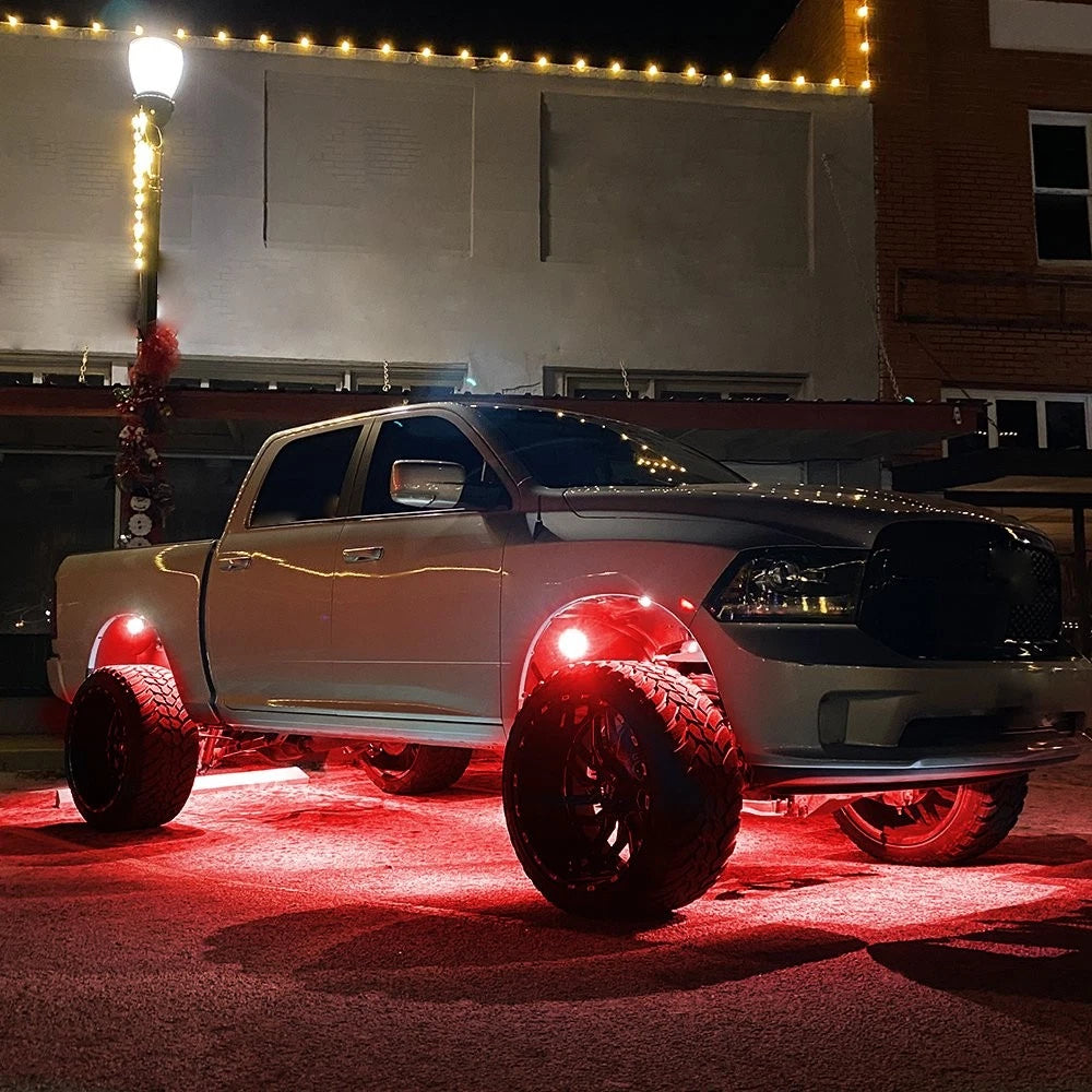 2X Red LED Rock Lights for SUV Pickup Truck (Offroad)