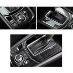 Black Stainless Console Gear Shift Media Panel Trim for Mazda CX-5 (2017–2025)