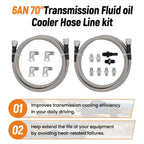 Transmission Cooler Hose Fitting for Chevy GM 4L80E (70")