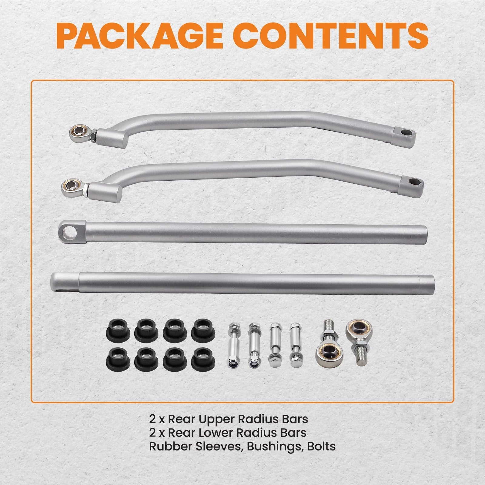 Upper & Lower High Clearance Radius Rods for Polaris RZR 1000 XP EPS (2015)