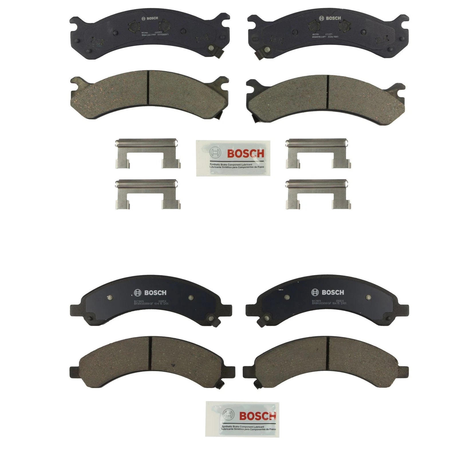 Set of 4 Bosch QuietCast Ceramic Disc Brake Pads for Chevy GMC V8 RWD