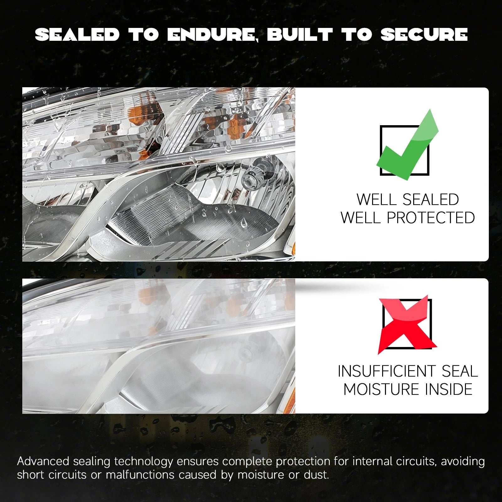 Halogen Headlight W/Bulb Left Driver Side for Chevrolet Trax (2013–2016)