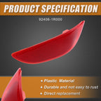 Rear Right Bumper Reflector Light Cover for Hyundai Accent (2010–2017) 92406-1R000 Red