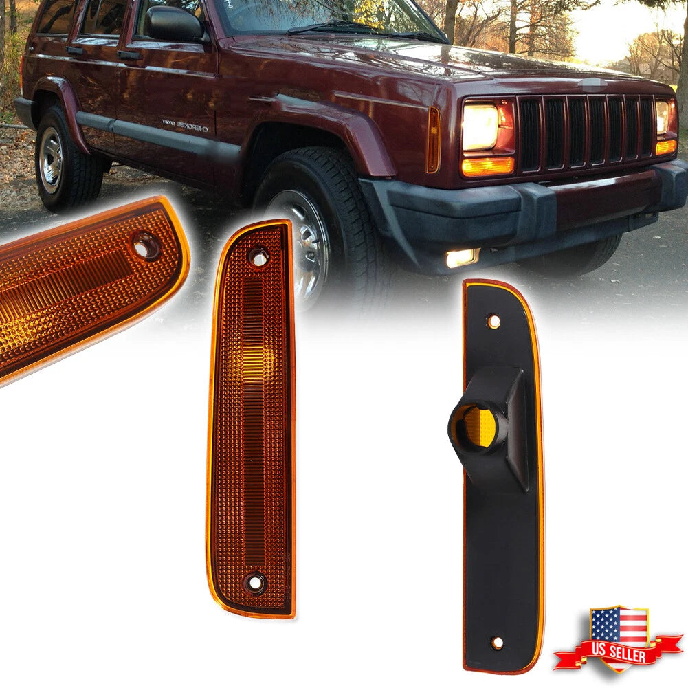 2X Amber Lens Side Marker Lights for Jeep Cherokee (1997–2001)