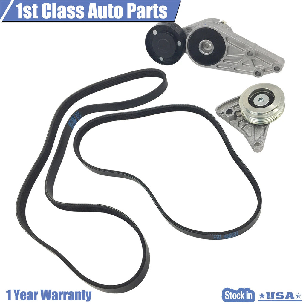 2X Serpentine Belt and Tensioner Assembly Kit for VW Passat (1997–2001)