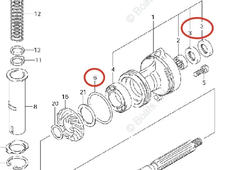 Lower Unit Seal Kit for Suzuki DF20R DF25R DF25 DF30 (2000–2023) 09289-20009