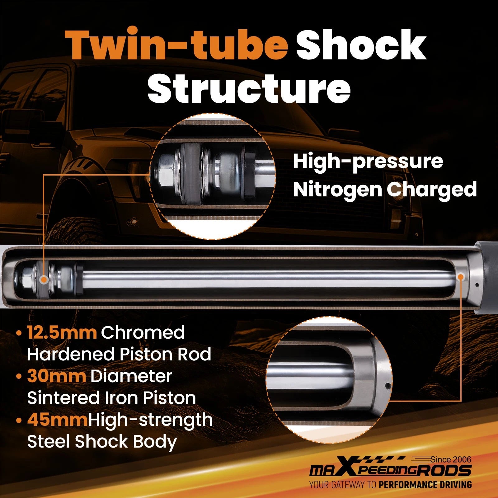 3"-5" Lowering Springs & Shocks for Ford F100 F150 2WD (1980–1996)