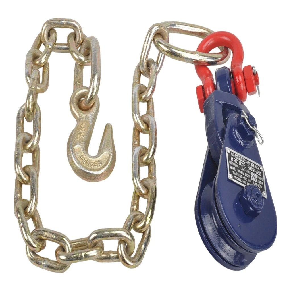 2 Ton Snatch Block with Chain for Flatbed Tow Truck (3/8" X 2')
