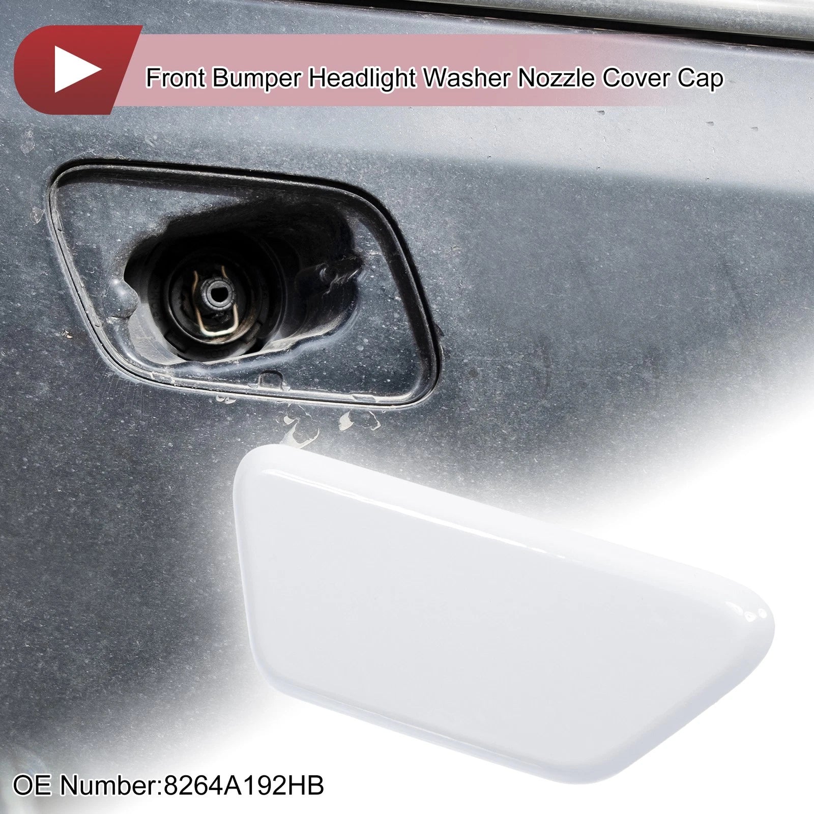 Front Right Washer Nozzle Cover Cap for Mitsubishi Outlander XL (2013–2015) White