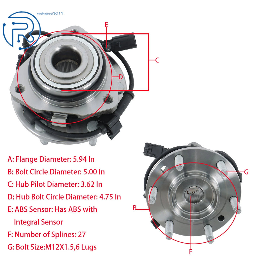 Front Wheel Bearing Hub for GMC Envoy (2002-2009) 6 Lugs