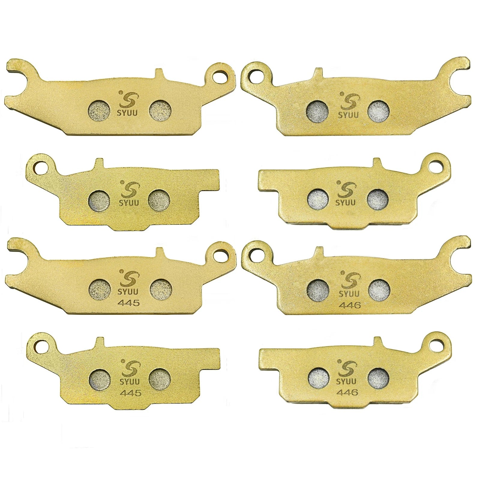 Set of 4 Brake Pads FA443F FA444F FA445R FA446 for Yamaha YFM700 Grizzly (2007)