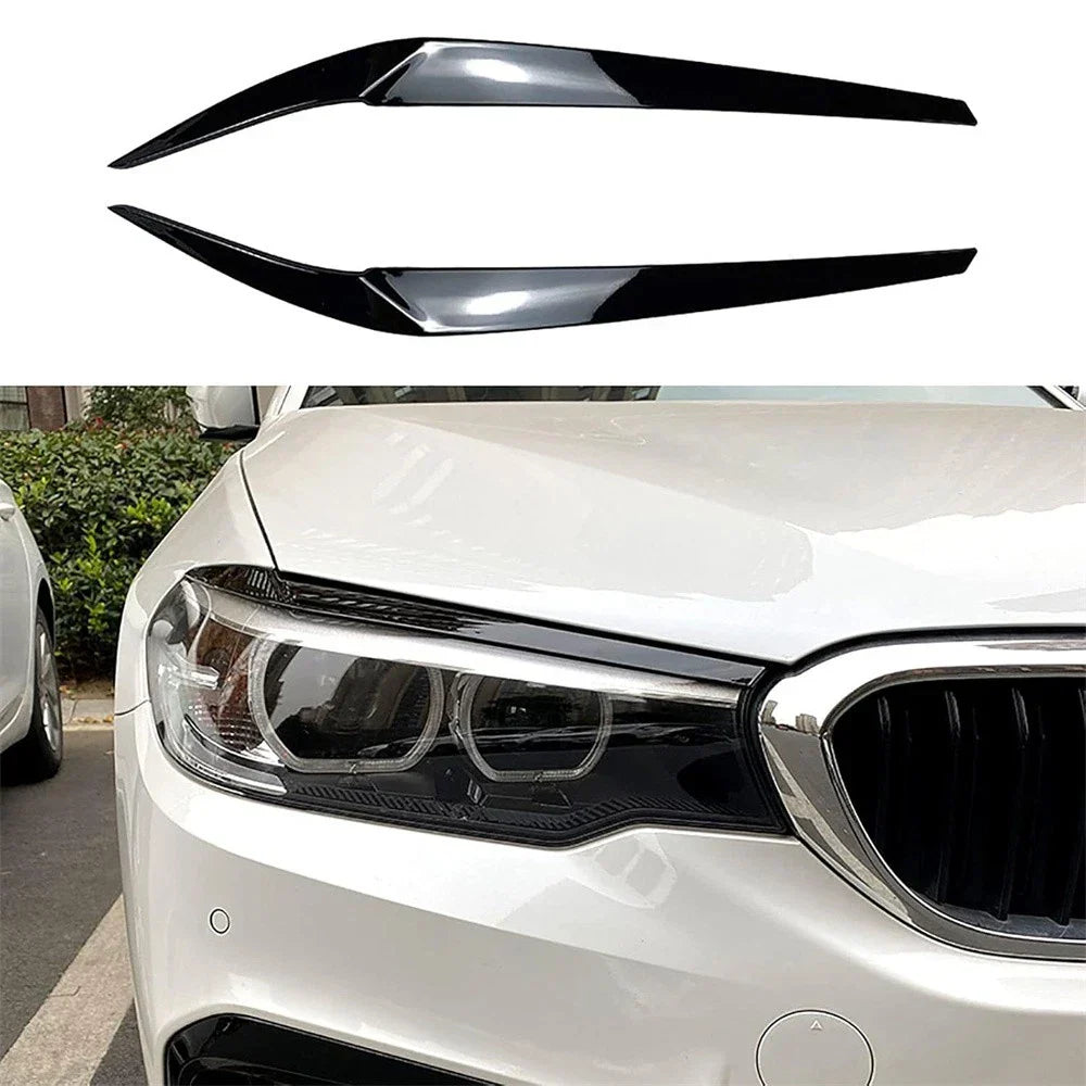 Left & Right Headlight Eyebrow Eyelid Trim for BMW 5 Series G30 (2017-2023)