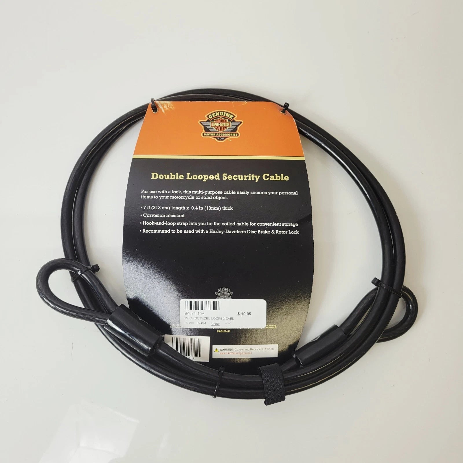 Genuine Double Looped Security Cable for Harley-Davidson (OEM 94871-10A)