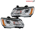 Headlight Set for Chrysler 300 (2011–2014) Halogen Chrome