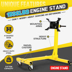 Engine Stand for Universal Use (1500lbs Capacity, 360 Degree Rotating)