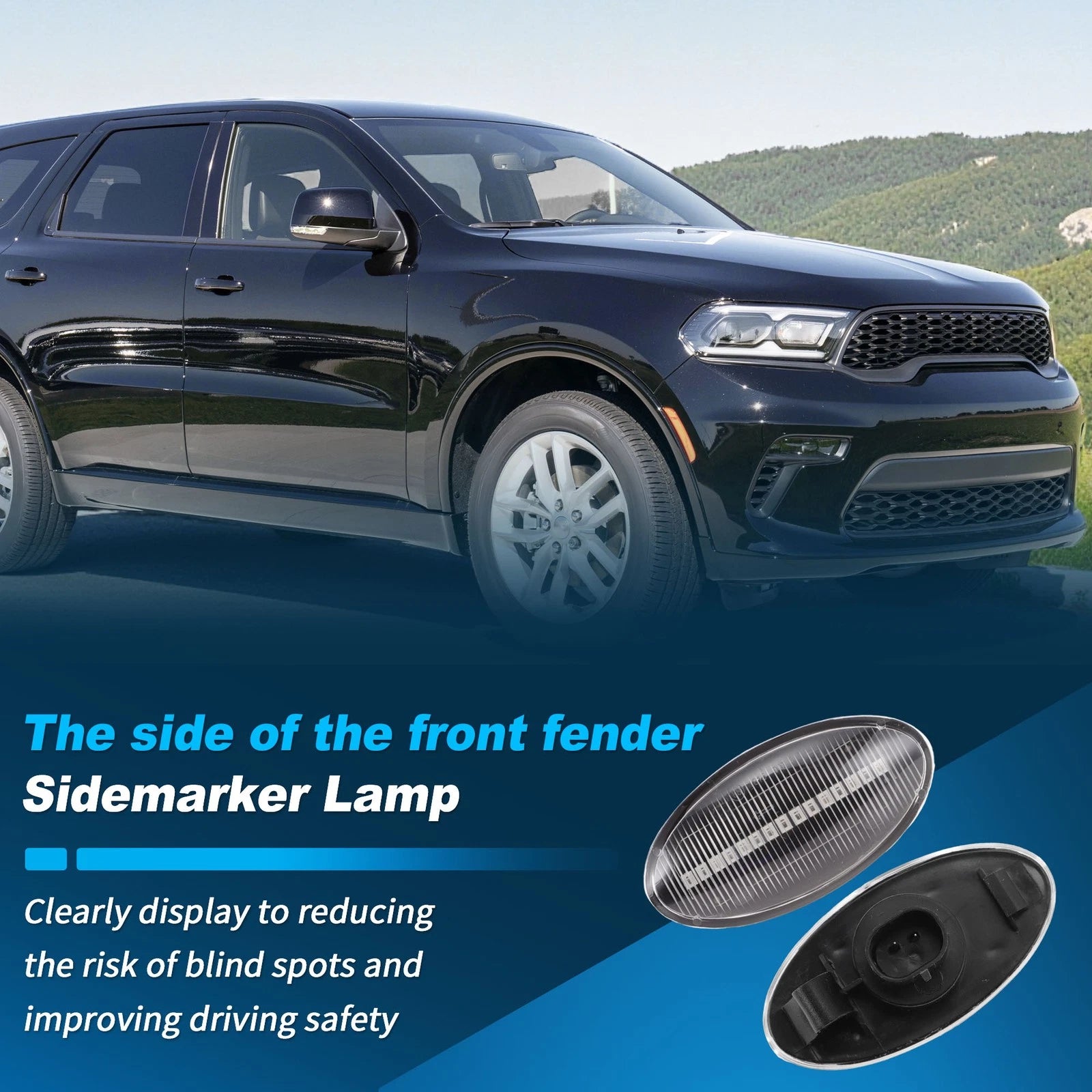 2X LED Side Fender Marker Light for Fiat Sedici (2005–2012) Turn Signal