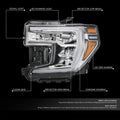 Chrome Amber LED Driver Headlight Assembly for GMC Sierra 1500 Limited (2019–2022)